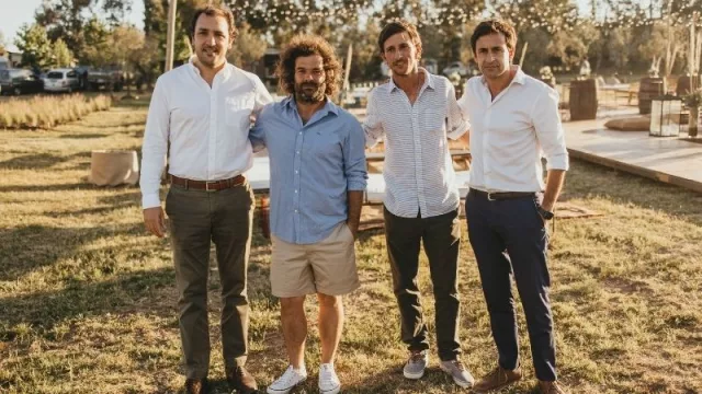 Los socios del proyecto, de izquierda a derecha: Andrés Imaz, Mauricio La Buonora, Martín Cardoso y Carlos Lecueder (h) 