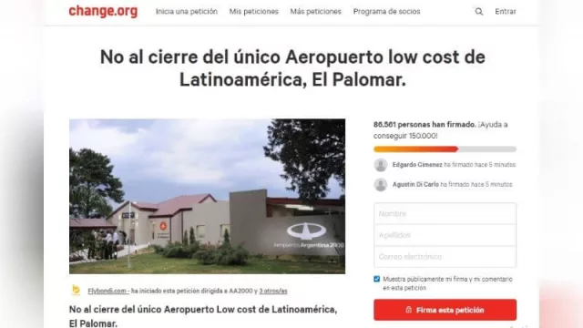 “El Palomar es nuestra casa” dice Flybondi y junta firmas para que no cierre sus puertas