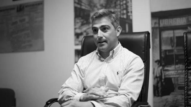 Con el gerente general de Mosca, Damián Lachaga