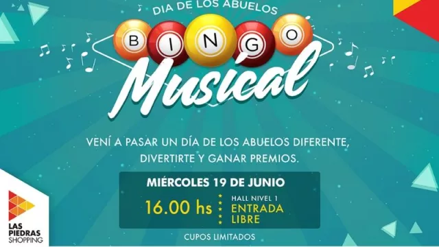 Atención abuelos: suban sus audífonos para el bingo musical de Las piedras Shopping