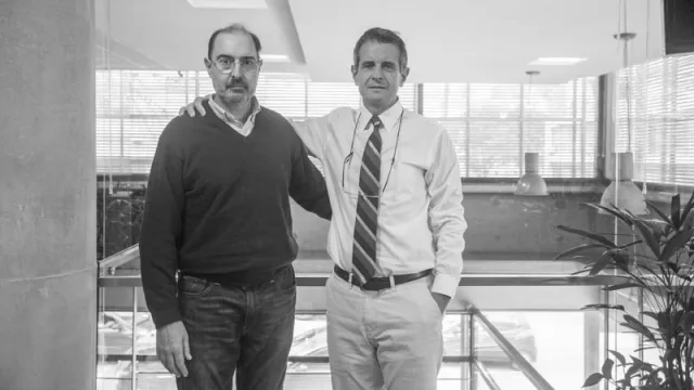 Larrique, con su director Marcelo Larrique