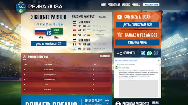 woOw! y No seas Malo lanzan su penca mundialista 