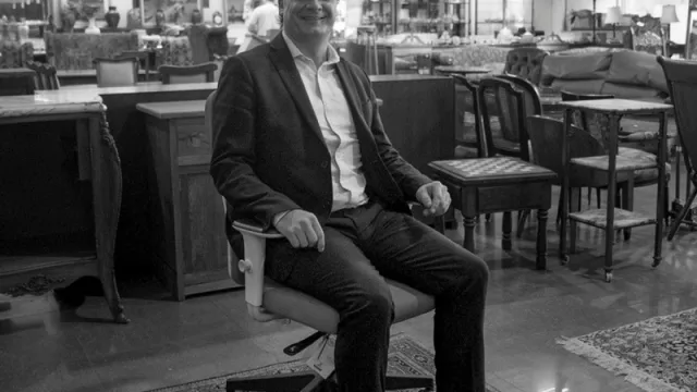 Castells con uno de sus directores, Juan Castells 