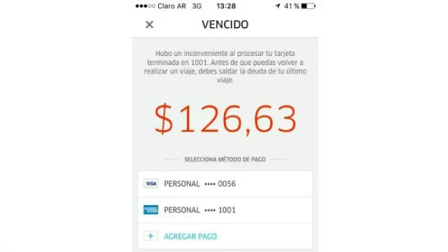 Uber en Buenos Aires: no aceptan tarjetas emitidas en el país