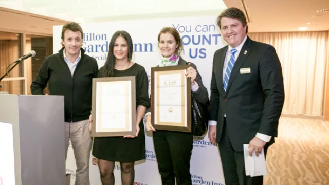 Alfredo Guelfi, Grecia García (en representación de Gabriela Yaffé, directora de Edenred), Inés Arrospide (Country Manager de Manpower), Agustín Maddocks
