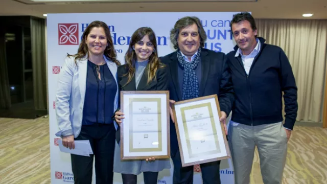 Daniela Leite (Hilton Garden Inn), Carolina Bañales (Glamst), Heber Lambert (Via Aqua Spa) y Alfredo Guelfi (InfoNegocios)