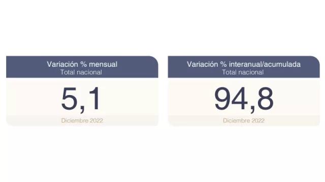La inflación de diciembre fue del 5,1% (acumula 94,8% en los últimos 12 meses)