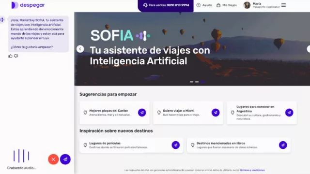 ¡Hola Sofía! Despegar presenta su asistente de viajes con IA Generativa (y con el que busca revolucionar la industria turística)