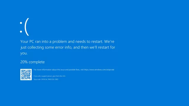 Decile chau a blue screen of death (Windows la elimina tras casi 40 años)