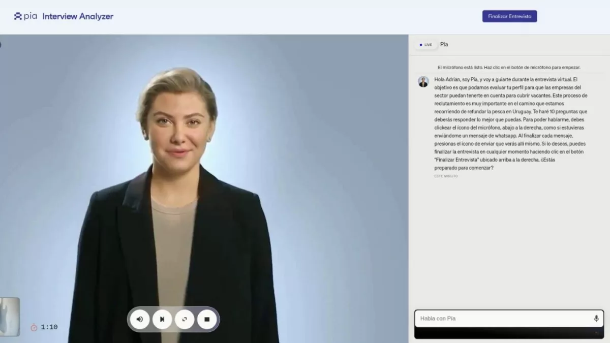 PIA: La startup uruguaya que hace entrevistas laborales con un avatar digital