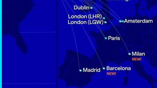 JetBlue anuncia nuevas rutas desde Boston a Barcelona y Milán, que empezarán a operar en 2026