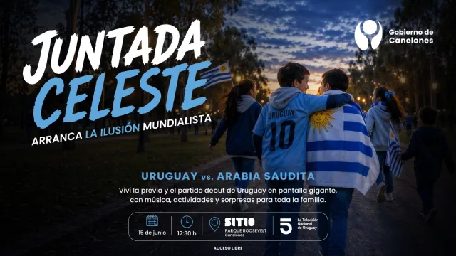 Se juega el primer partido de Uruguay en el Mundial (los canarios viven el debut celeste en Sitio Parque Roosevelt)